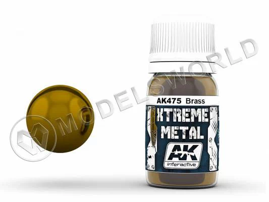 Краска AK Interactive XTREME METAL BRASS. 30 мл