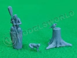Фигура "Баба Яга в ступе". Масштаб 1:72