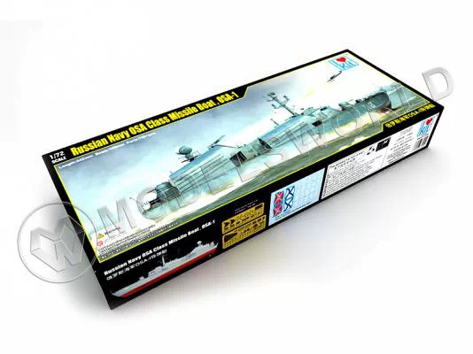 Склеиваемая пластиковая модель Советский ракетный катер ОСА-1. Масштаб 1:72