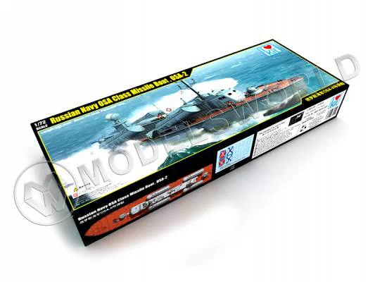 Склеиваемая пластиковая модель Советский ракетный катер ОСА-2. Масштаб 1:72