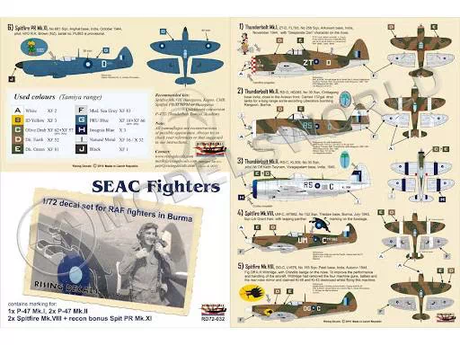 Декаль RAF Fighters in Burma. Масштаб 1:72