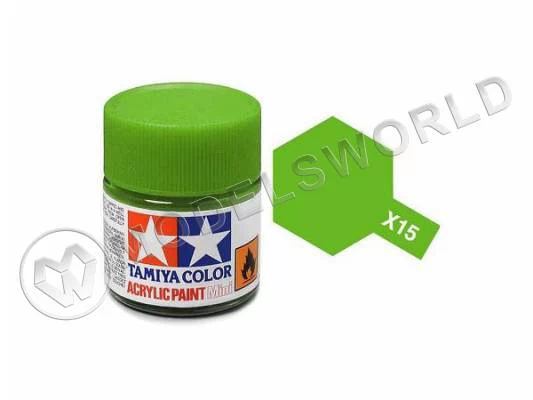 Акриловая глянцевая краска Tamiya в стеклянной баночке 10 мл. X-15 Light Green