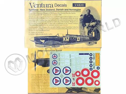 Декаль Spitfire New Zealand, Danish and Norwegian. Масштаб 1:48