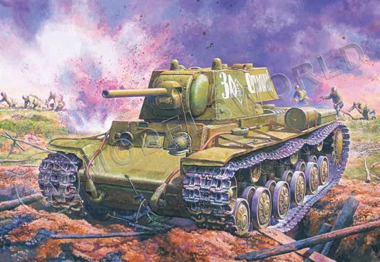 Склеиваемая пластиковая модель КВ-1. 1941 ранняя версия. Масштаб 1:35