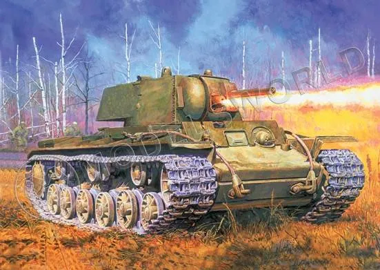 Склеиваемая пластиковая модель КВ-8 Тяжелый огнеметный танк 1942 г. Масштаб 1:35