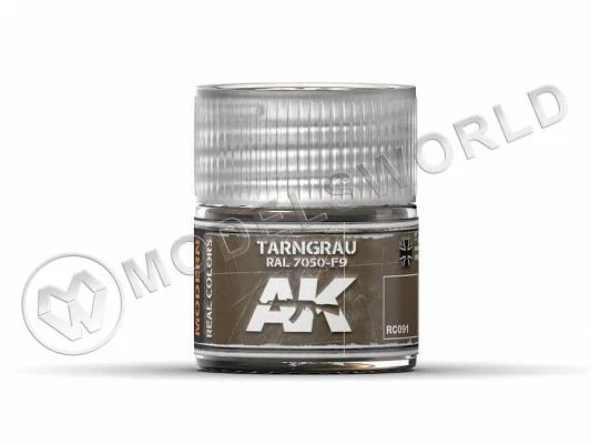Акриловая лаковая краска AK Interactive Real Colors. Tarngrau RAL 7050-F9. 10 мл