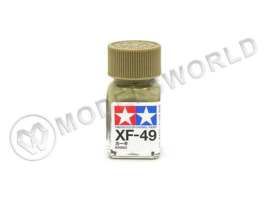 Эмалевая матовая краска Tamiya в стеклянной баночке 10 мл. XF-49 Khaki