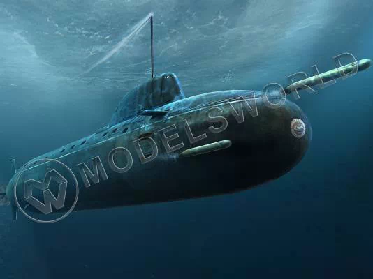 Склеиваемая пластиковая модель подводной лодки Russian Navy Yasen Class SSN. Масштаб 1:350
