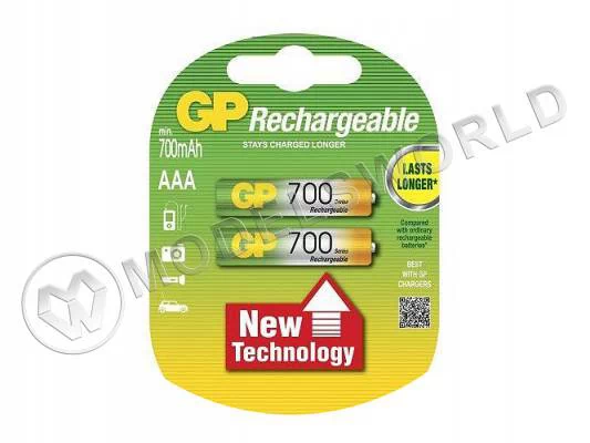 Аккумулятор GP Ni-Mh R-03 AAA 700 mAh, 2 шт