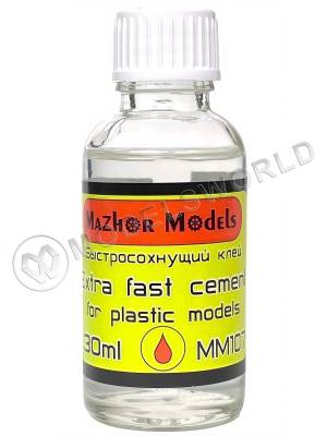Клей модельный Mazhor Models супертекучий (Extra fast салатовый), стекло, 30 мл