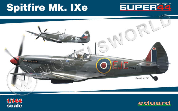 Склеиваемая пластиковая модель истребитель Spitfire Mk.IXe DUAL COMBO Масштаб 1:144 - фото 1