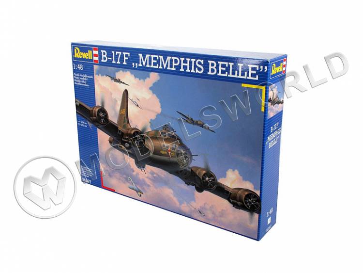 Склеиваемая пластиковая модель Американский бомбардировщик Boeing B-17F "Memphis Belle". Масштаб 1:48 - фото 1