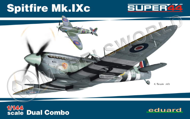 Склеиваемая пластиковая модель истребитель Spitfire Mk. IXc DUAL COMBO Масштаб 1:144 - фото 1