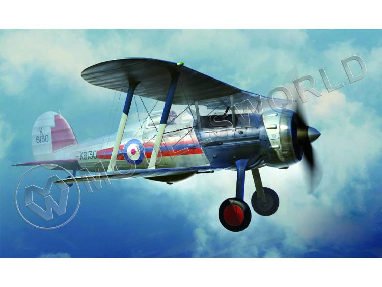 Склеиваемая пластиковая модель Истребитель Gloster Gladiator MK1. Масштаб 1:48 - фото 1
