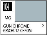 Краска на растворителе художественная MR.HOBBY C104 GUN CHROME (Полу-глянцевая) 10мл. - фото 1