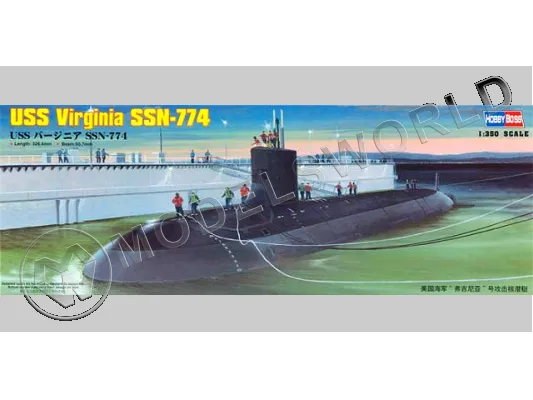 Склеиваемая пластиковая модель Американская АПЛ USS Virginia SSN-774. Масштаб 1:350