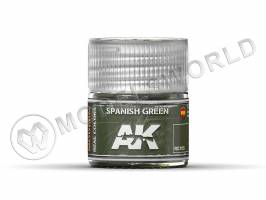 Акриловая лаковая краска AK Interactive Real Colors. Spanish Green. 10 мл