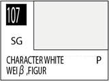 Краска на растворителе художественная MR.HOBBY C107 CHARACTER WHITE (Полу-глянцевая) 10мл. - фото 1