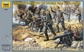 Миниатюра Немецкая пехота Первой мировой войны 1914-1918. Масштаб 1:72