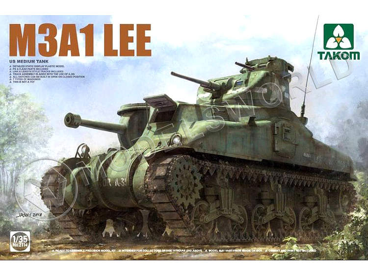 Склеиваемая пластиковая модель Американский средний танк M3A1 LEE. Масштаб 1:35 - фото 1