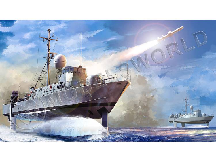 Склеиваемая пластиковая модель Американский катер Pegasus PHM-1. Масштаб 1:200 - фото 1