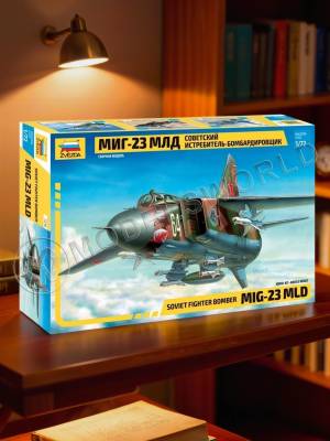 Склеиваемая пластиковая модель Советский истребитель-бомбардировщик МиГ-23МЛД. Масштаб 1:72