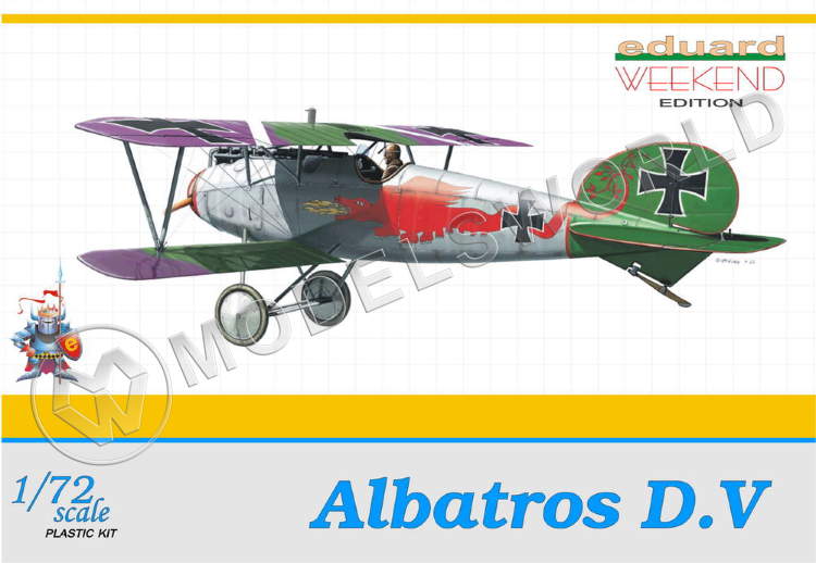 Склеиваемая пластиковая модель самолета Albatros D.V Масштаб 1:72 - фото 1