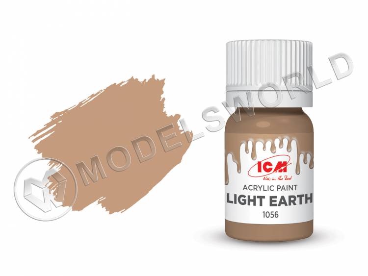 Акриловая краска ICM, цвет Светлая Земля (Light Earth), 12 мл - фото 1