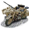 Склеиваемая пластиковая модель Немецкий военный мотоцикл с коляской. Масштаб 1:9