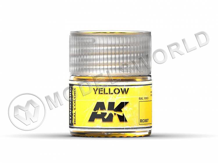 Акриловая лаковая краска AK Interactive Real Colors. Yellow. 10 мл - фото 1