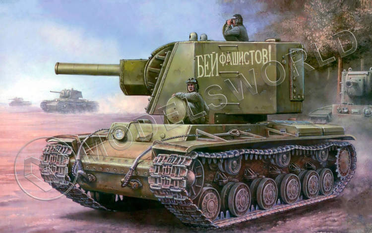 Склеиваемая пластиковая модель KV "Big Turret" Tank. Масштаб 1:48 - фото 1