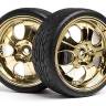 MOUNTED SUPER LOW TREAD TIRE (Gold/4pcs)