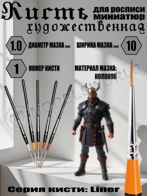 Кисть MiniWarPaint серия Liner №1