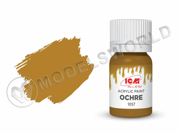 Акриловая краска ICM, цвет Охра (Ochre), 12 мл - фото 1