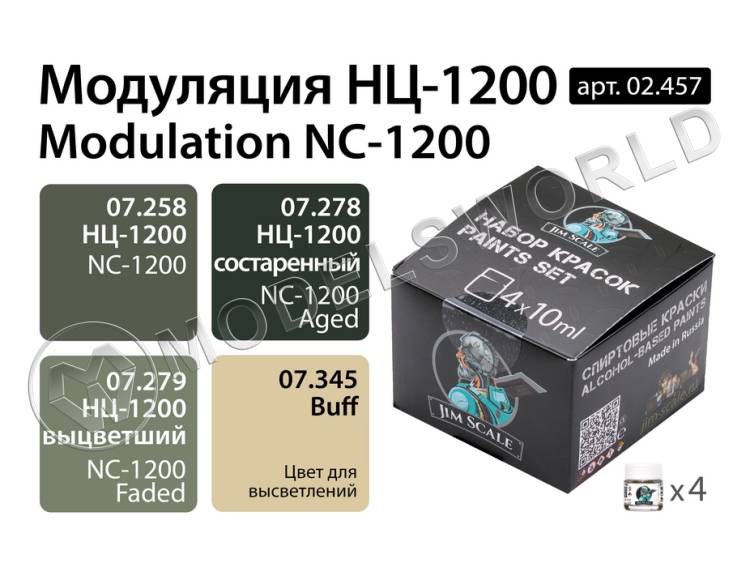 Набор спиртовых красок Jim Scale "Модуляция НЦ-1200" - фото 1