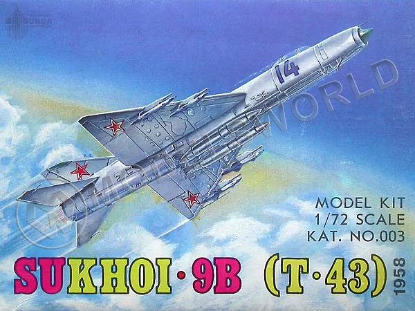 Склеиваемая пластиковая модель истребитель-перехватчик Su-9B (T-43). Масштаб 1:72 - фото 1
