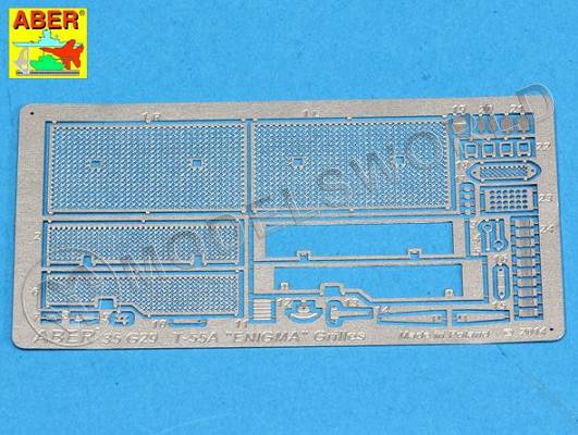 Фототравление Grilles for Russian Tank T-55A also for Enigma. Масштаб 1:35