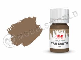 Акриловая краска ICM, цвет Жёлто-коричневая глина (Tan Earth), 12 мл