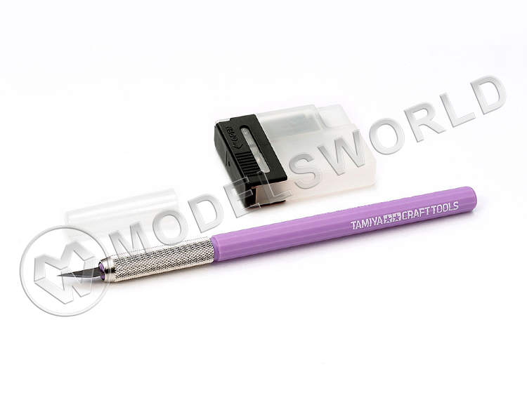 Дизайнерский нож с 25 дополнительными лезвиями (с фиолетовой ручкой) - фото 1