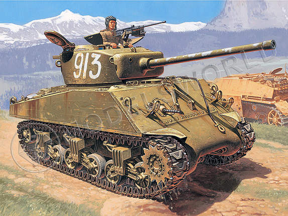 Склеиваемая пластиковая модель Танк M4A2 76 mm "Wet" Sherman. Масштаб 1:35 - фото 1