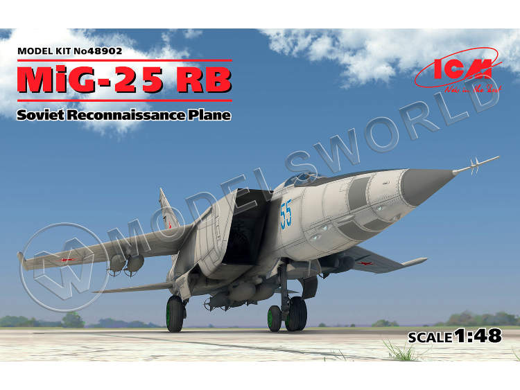 Склеиваемая пластиковая модель МиГ-25 РБ Советский самолет-разведчик. Масштаб 1:48 - фото 1