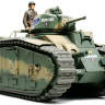 Склеиваемая пластиковая модель Французский танк B1 bis с 75-мм пушкой, наборными траками и фигурой командира. Масштаб 1:35