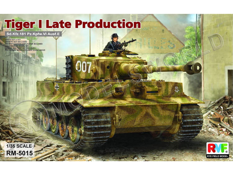 Склеиваемая пластиковая модель Немецкий танк Тигр I поздняя версия. Масштаб 1:35 - фото 1