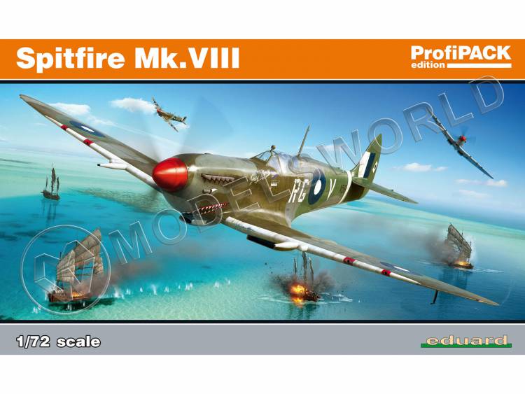 Склеиваемая пластиковая модель самолета Spitfire Mk.VIII. ProfiPACK. Масштаб 1:72 - фото 1