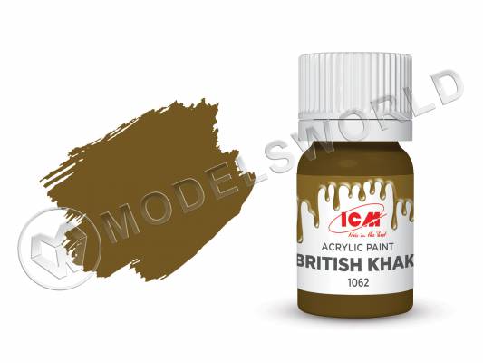 Акриловая краска ICM, цвет Британский хаки (British Khaki), 12 мл
