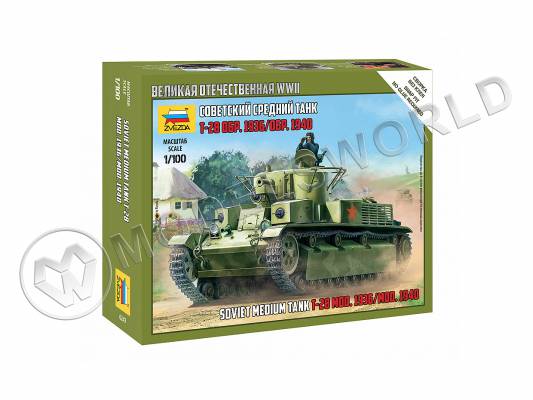 Склеиваемая пластиковая модель Советский средний танк Т-28 обр. 1936/1940 Масштаб 1:100