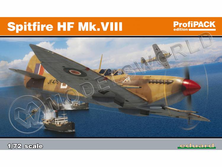 Склеиваемая пластиковая модель самолета Spitfire HF Mk.VIII. ProfiPACK. Масштаб 1:72 - фото 1