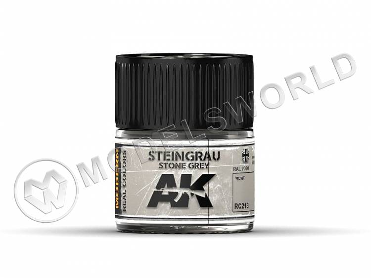 Акриловая лаковая краска AK Interactive Real Colors. Steingrau-Stone Grey RAL 7030. 10 мл - фото 1