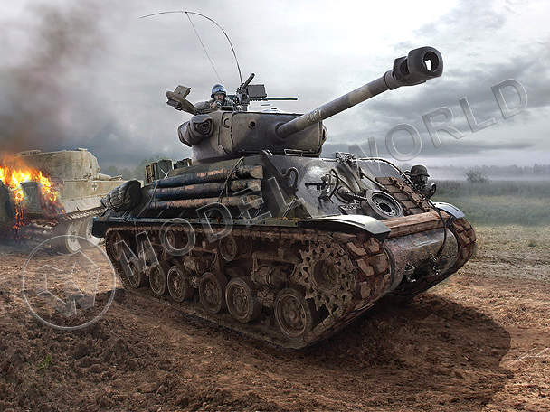 Склеиваемая пластиковая модель Танк M4A3E8 Sherman "Fury". Масштаб 1:35 - фото 1