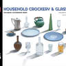 Склеиваемая пластиковая модель Набор бытовой посуды и стаканов. Масштаб 1:35